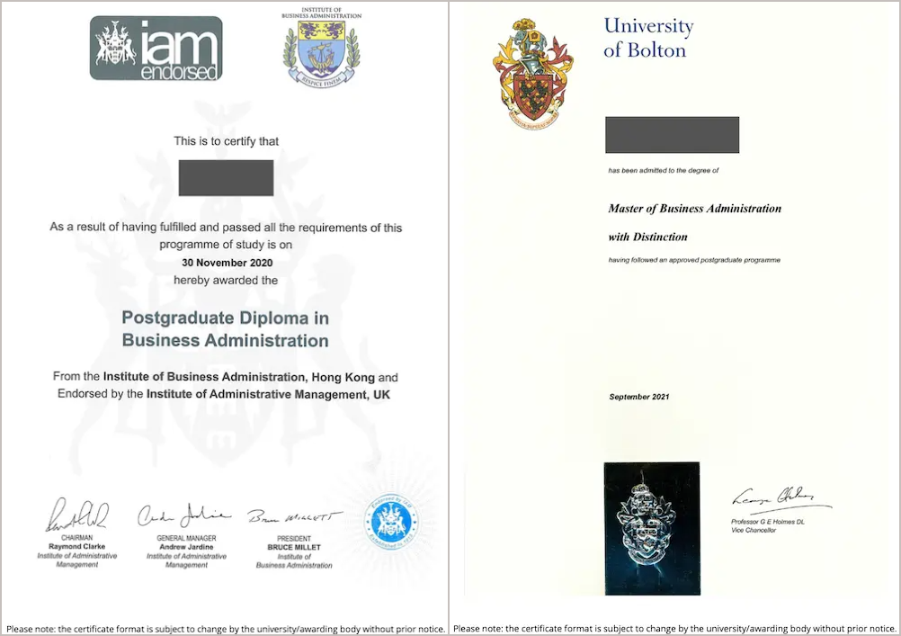 MBA (top-up) – Greater Manchester Certificate